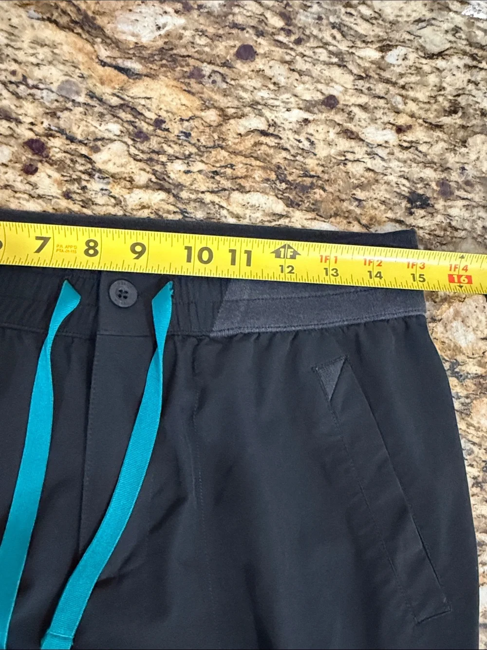 FIGS Technical Collection Slim Jogger Scrub Pants Black Teal Drawstring Size S